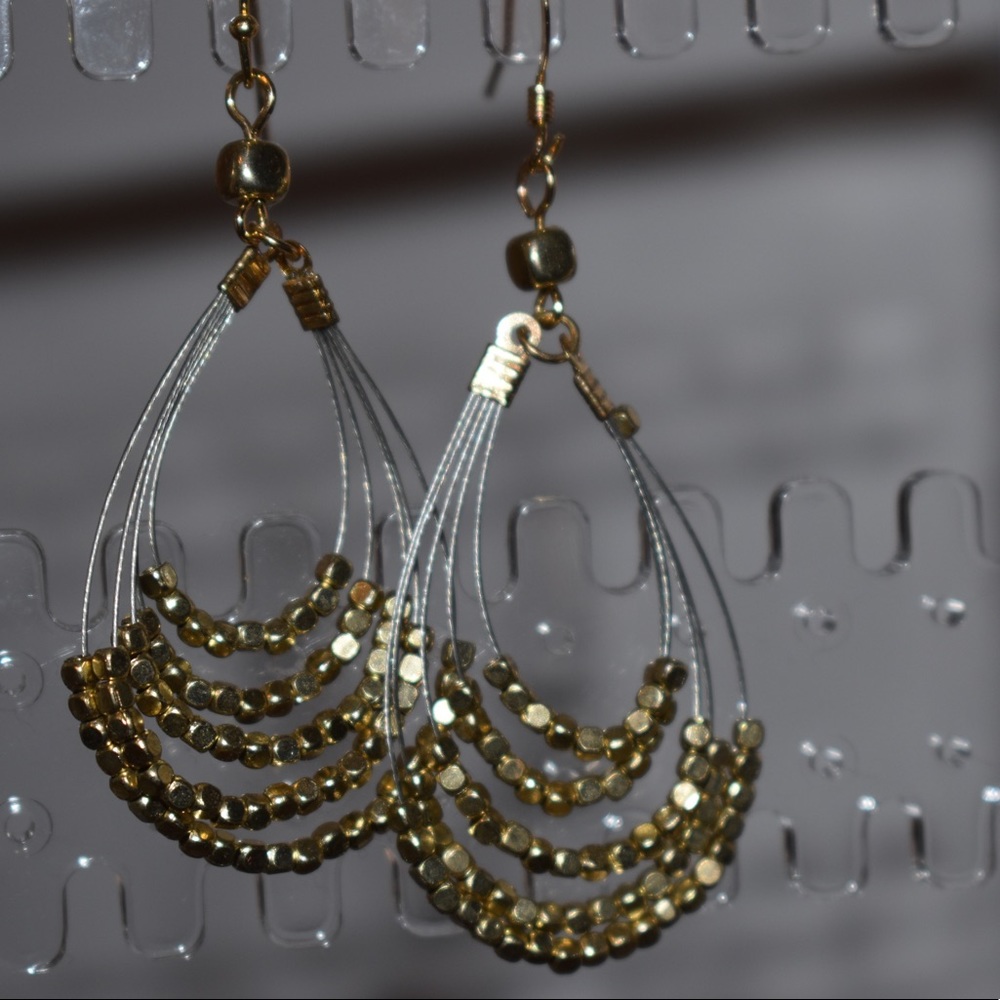 Gold/Silver Gem Drop Earrings